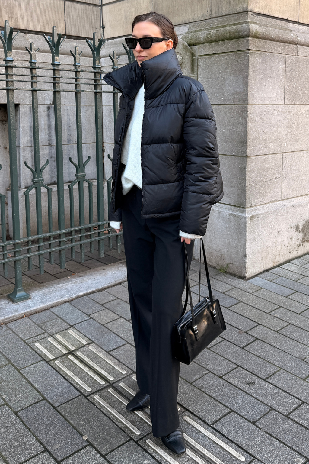 Kort Pufferjacka - Svart