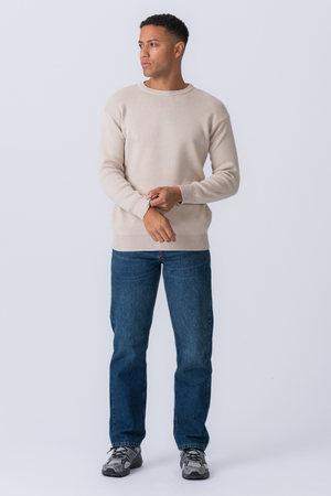 Crewneck Knit Sweater - Ljusbeige