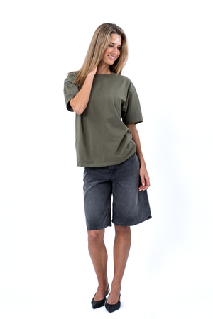 Heavy Boxfit Tee - Oliv