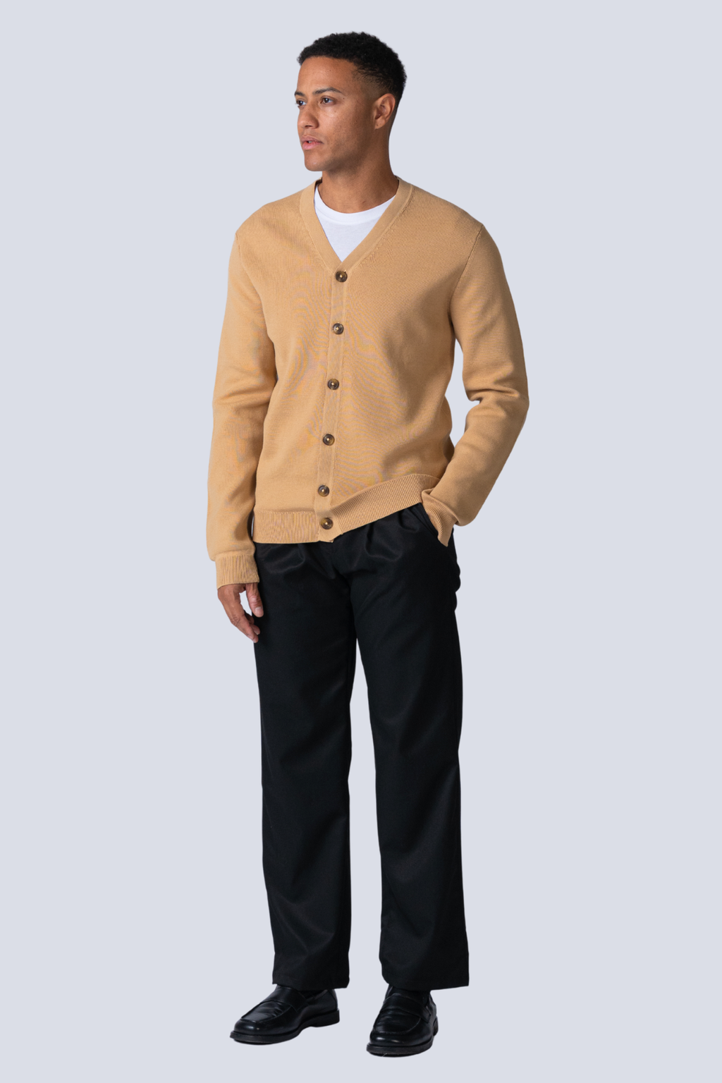 Milo Stickad Cardigan - Sand