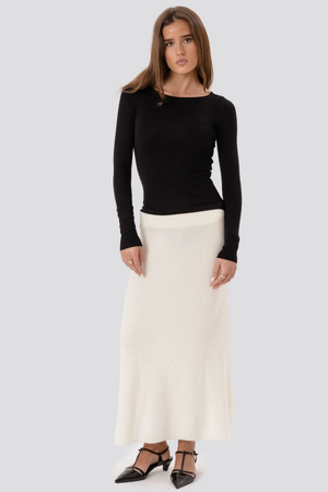 Nova Knit Skirt - Vit