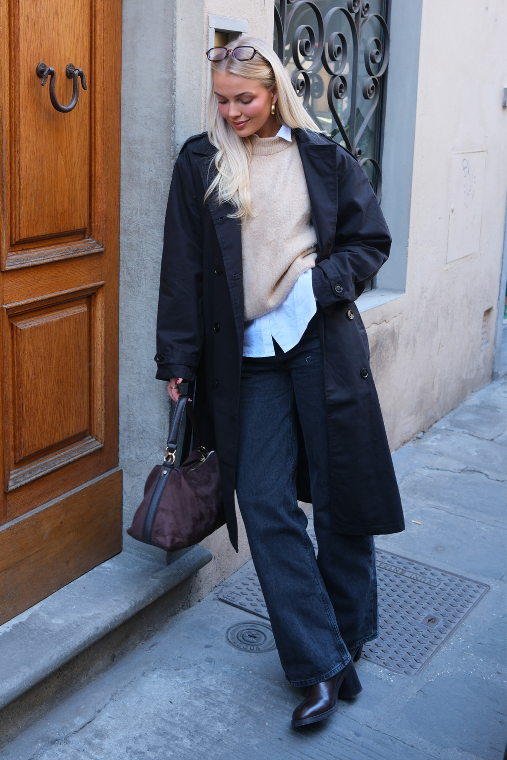 Linea trenchcoat - Svart