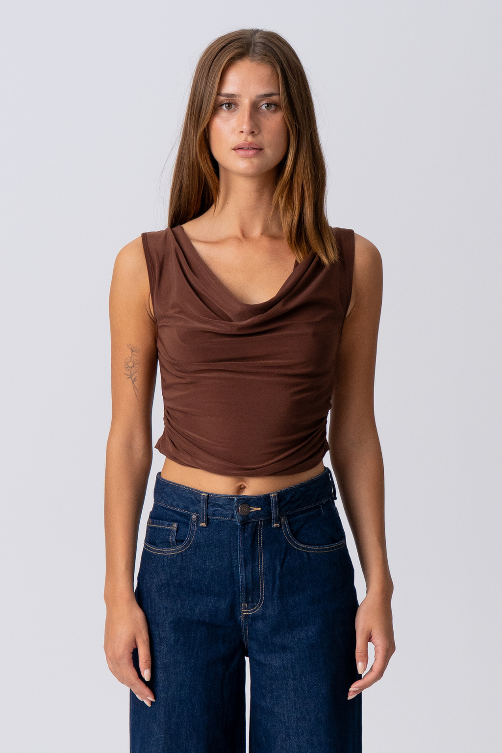 Elisa Waterfall Top - Brun