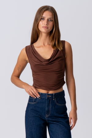 Elisa Waterfall Top - Brun