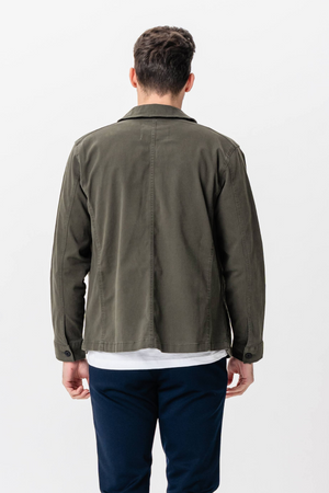 Twill Overshirt - Mörk Oliv