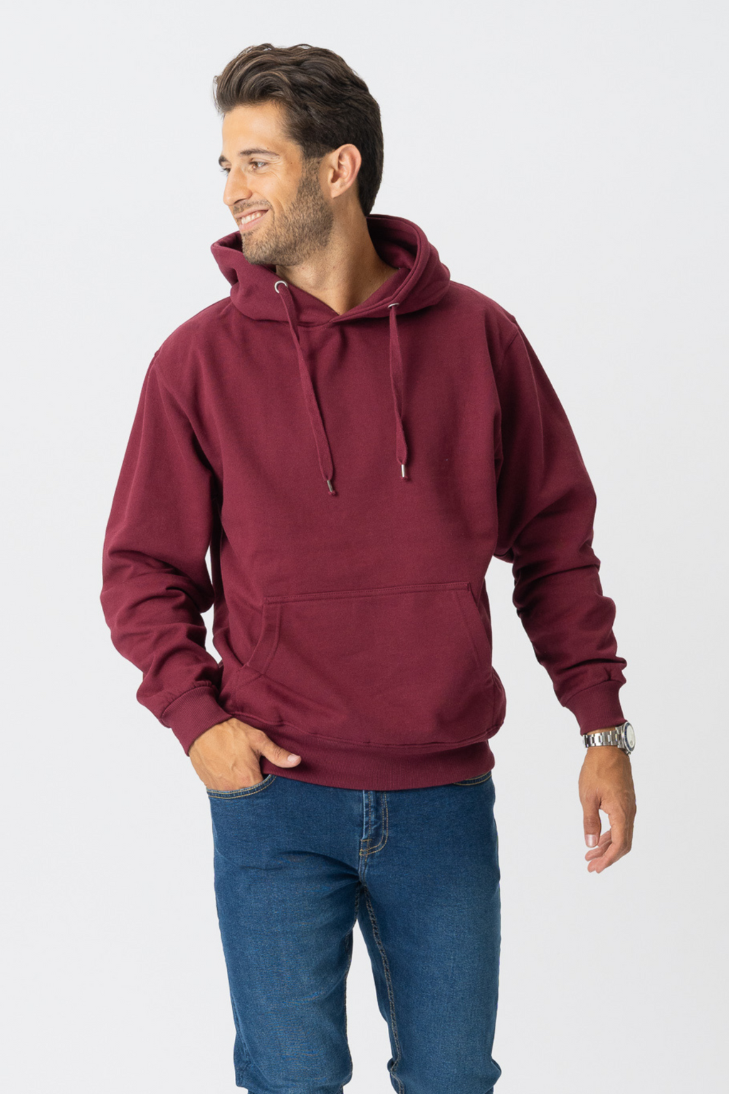 Basic Hoodie - Vinröd