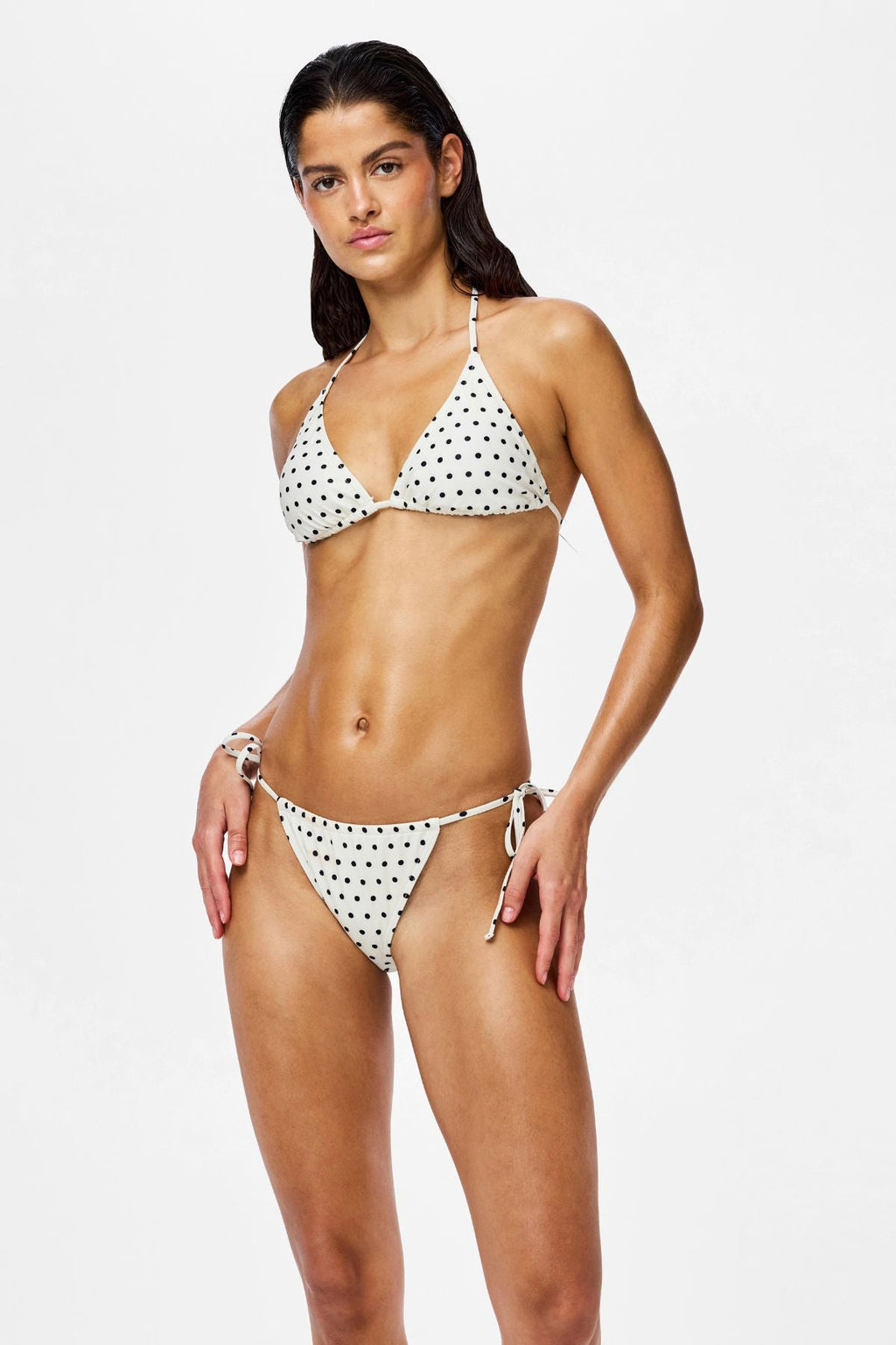 Baomi Bikiniunderdel med knytning - Egret-Black Dot