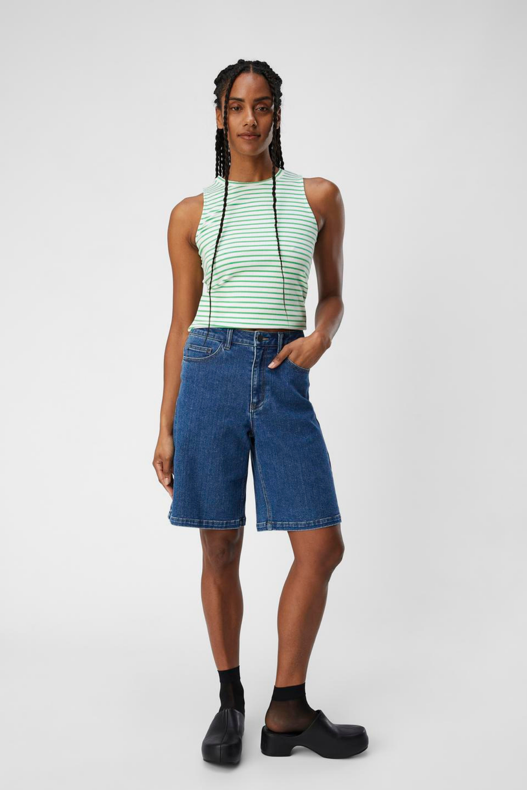 Carol Denim Shorts - Mellanblå Denim