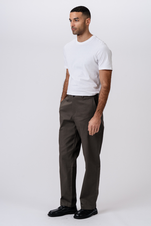 Straight Cotton Chino - Oliv