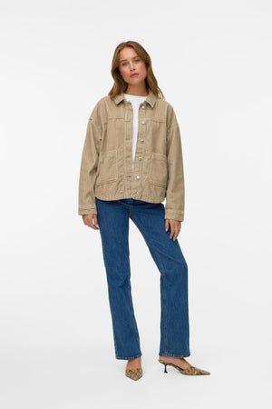 Jamie Corduroy Skjortjacka - Silver Mink