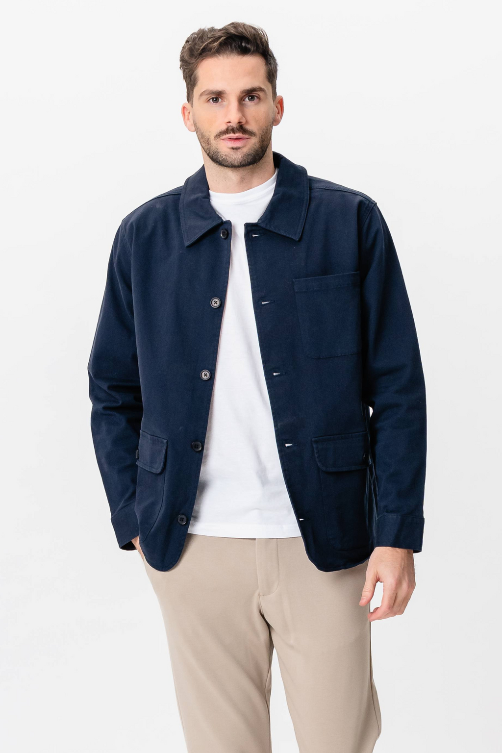 Twill Skjortjacka - Marinblå