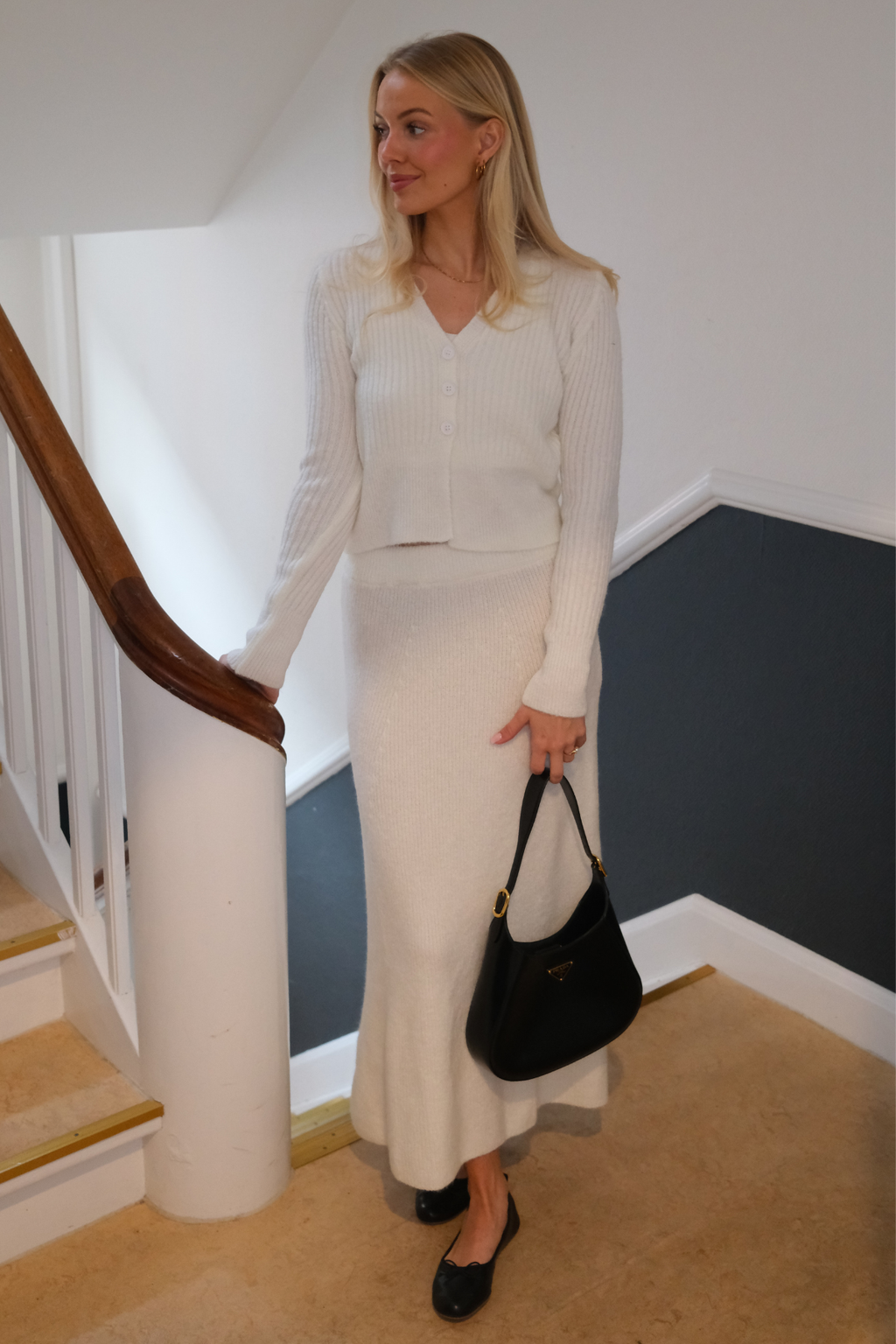 Nova Knit Skirt - Vit