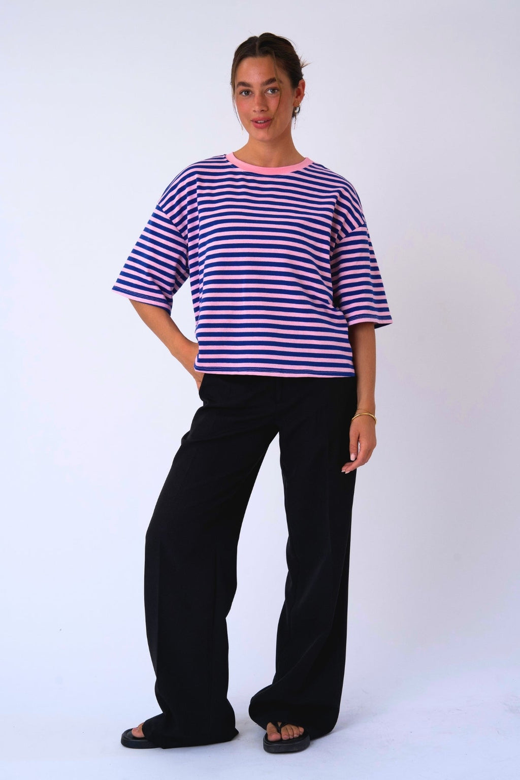 Zoe T-shirt - Blå/Ljusrosa