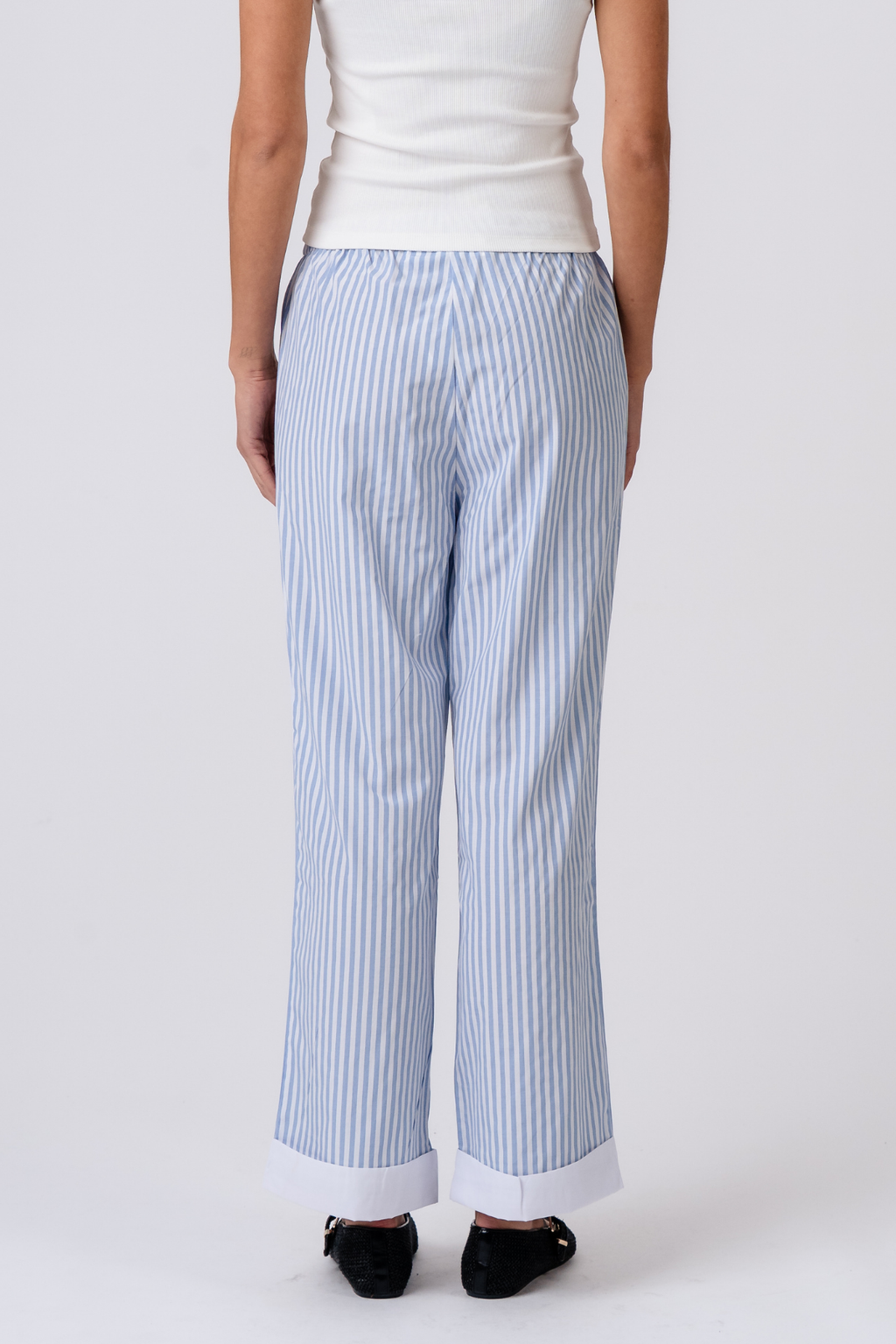 Layla Randiga Pants - Ljusblå