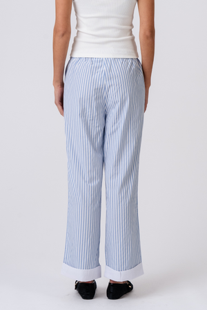 Layla Randiga Pants - Ljusblå