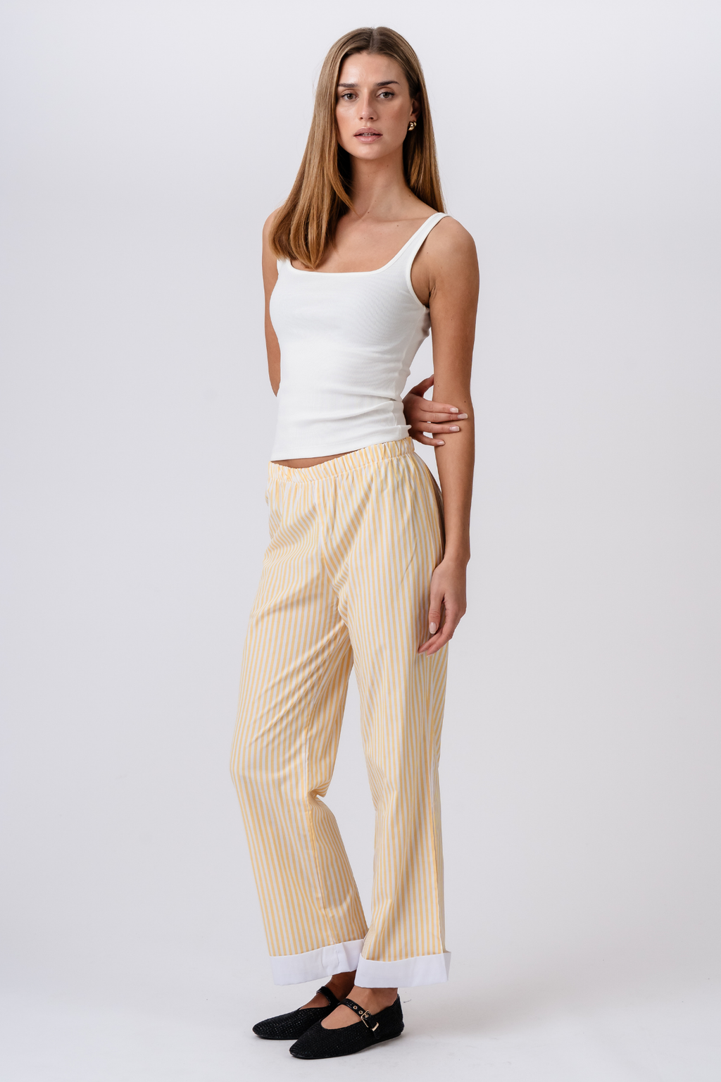 Layla Randiga Pants - Gul