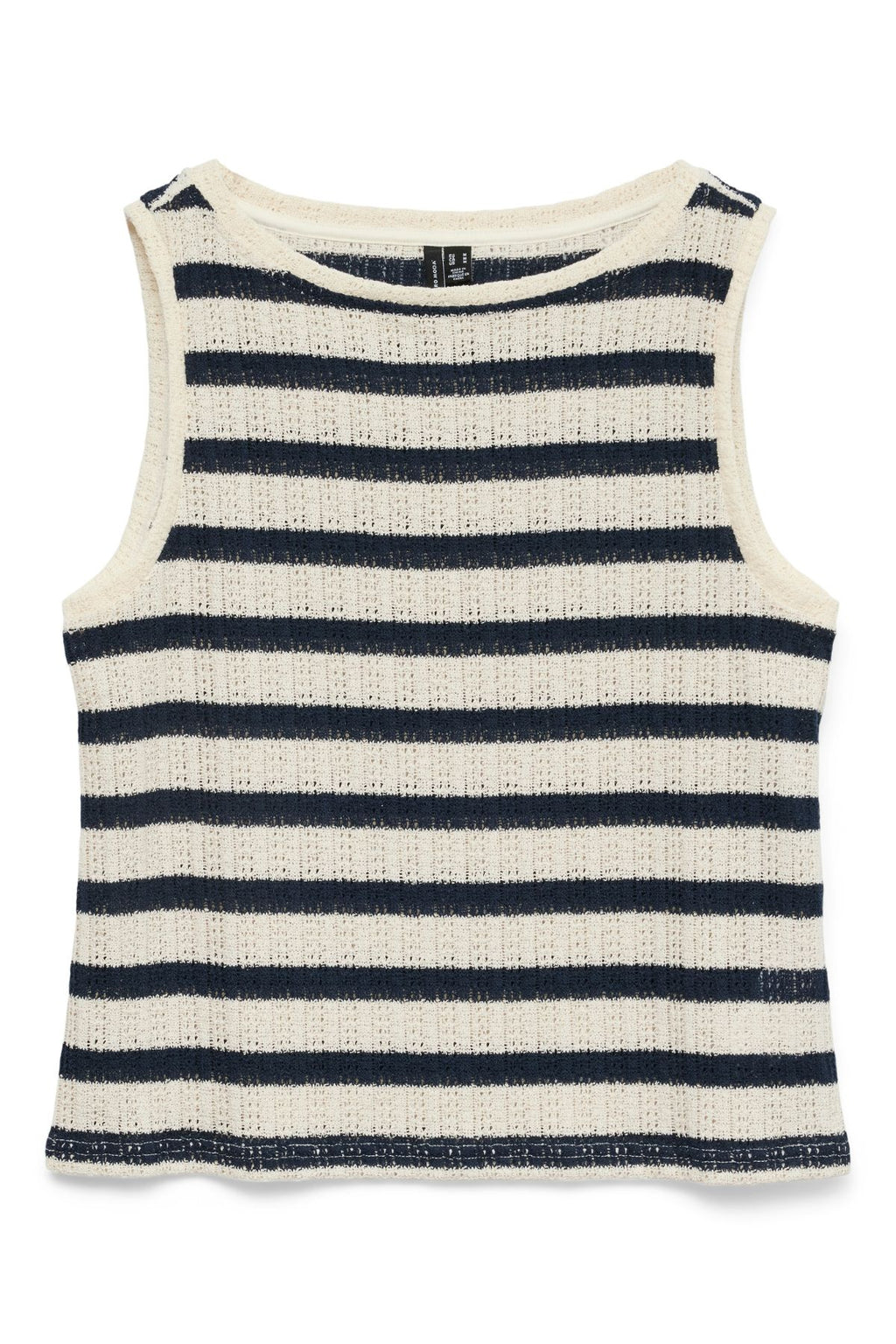 Freja Kortärmad Topp - Birch Stripes - Navy Blazer