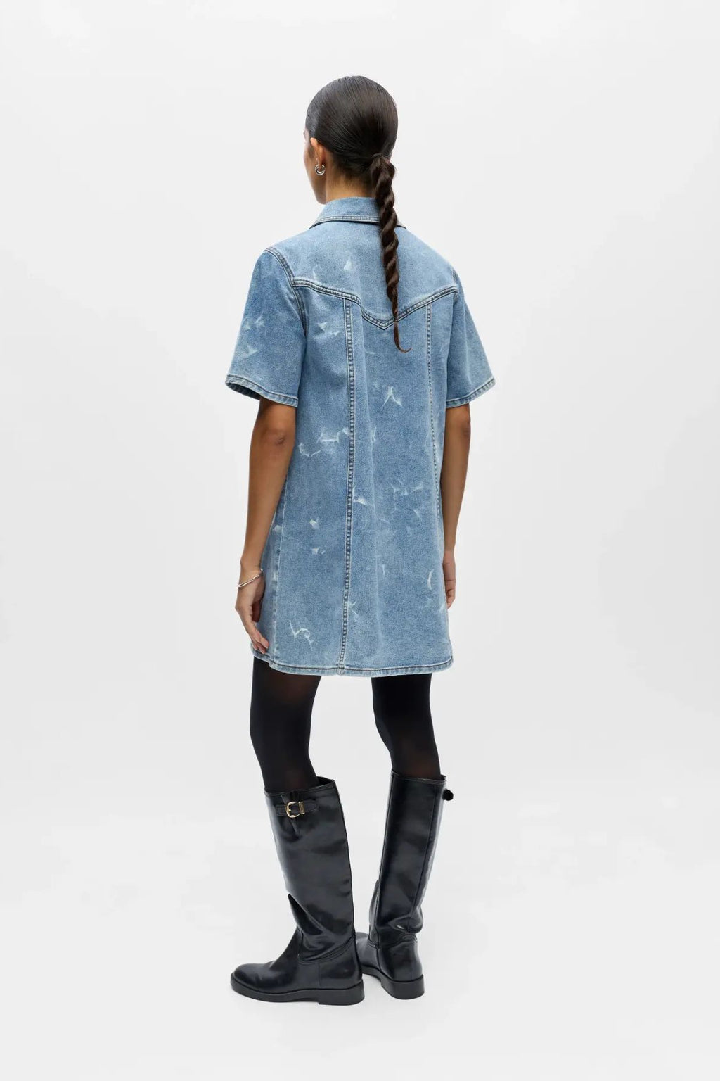 Claudia Short Denim Dress - Light Blue Denim