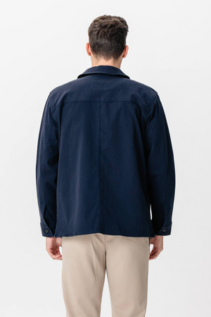 Twill Skjortjacka - Marinblå