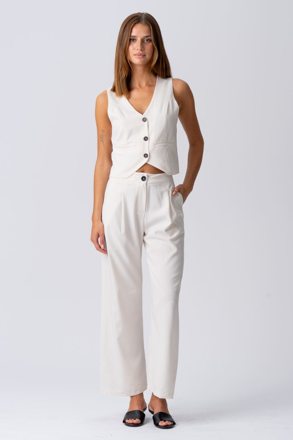 Natalie Väst och Byxor (Ljusbeige) - Paketerbjudanden