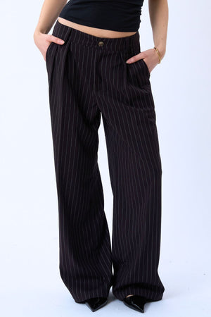 Paloma Pinstripe Pants - Mörkbrun