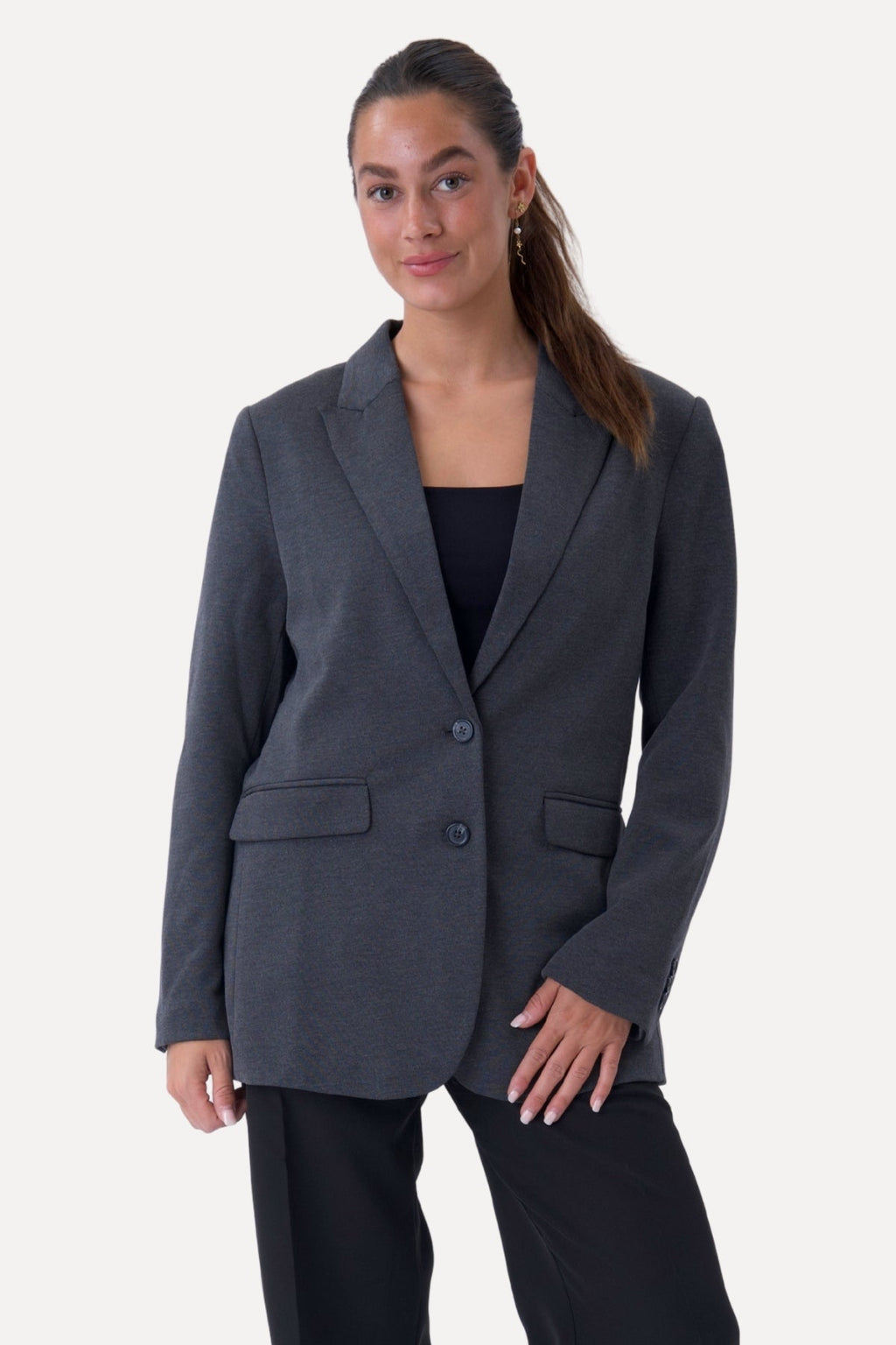 Klassisk fit Blazer - Mörkgrå