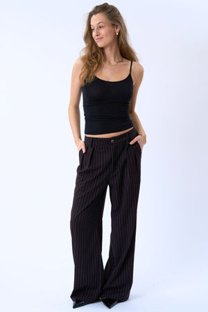 Paloma Pinstripe Pants - Mörkbrun