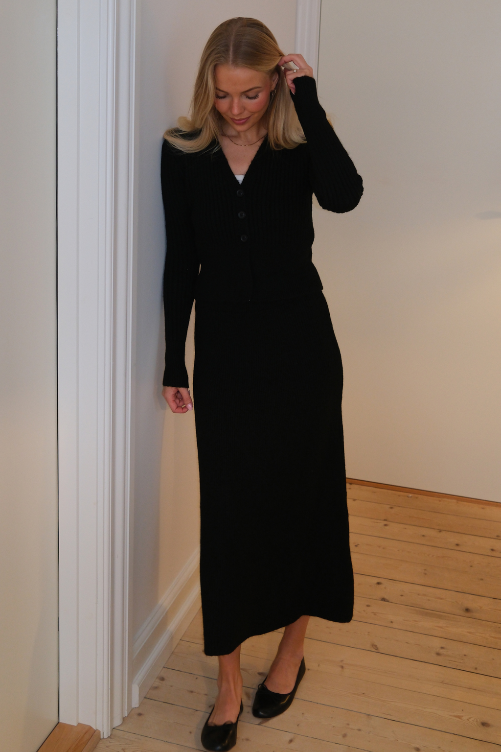 Nova Knit Skirt - Svart