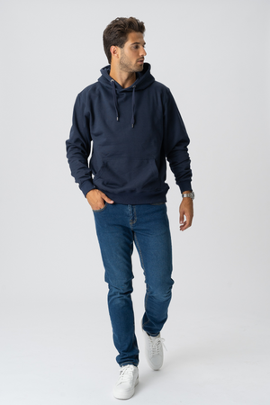 Basic Hoodie - Mörk Marinblå