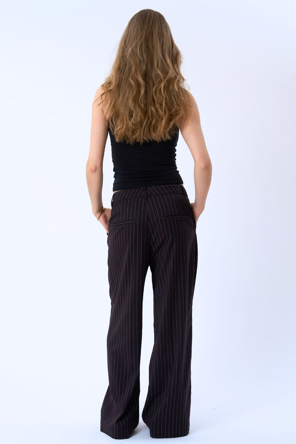 Paloma Pinstripe Pants - Mörkbrun