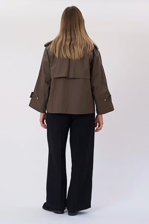 Elara Short Trenchcoat - Brun