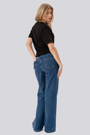 Miley Wide Jeans - Mellanblå