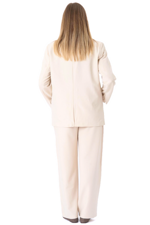 Oversized Kavaj med Kostymbyxor - Paketerbjudanden (Beige)