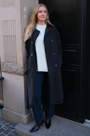 Trenchcoat i Denim - Antracit