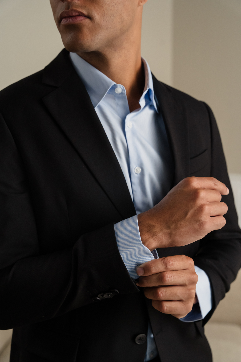 Premium Enkelknäppt Kavaj - Svart