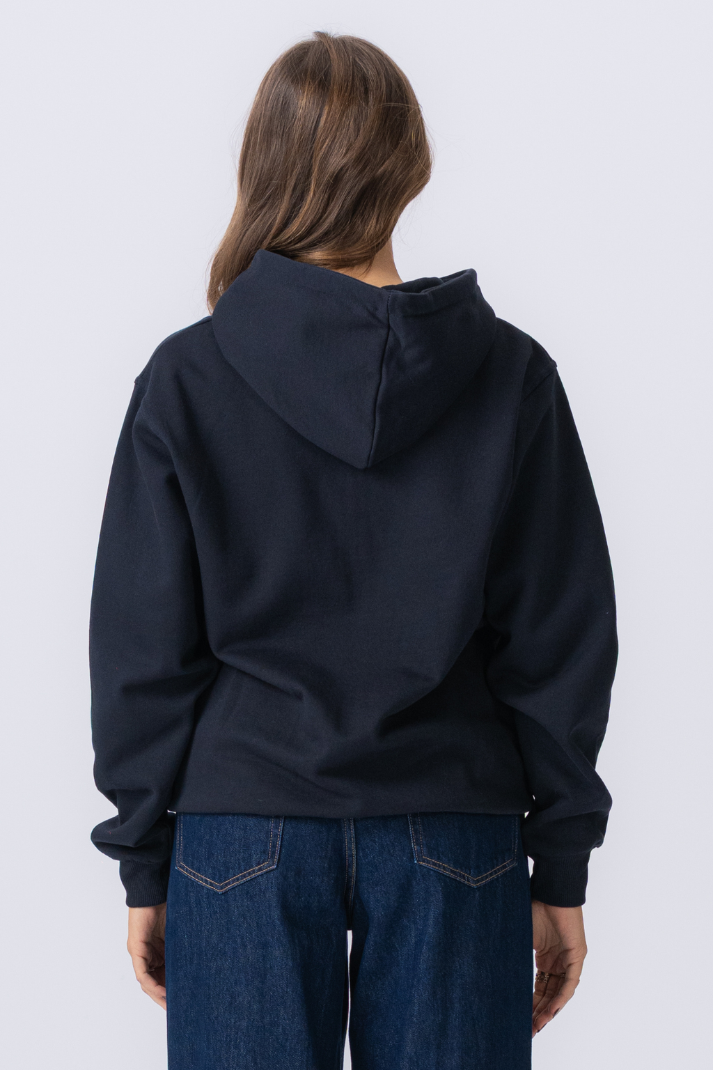 Basic Zip Hoodie - Mörk Navy