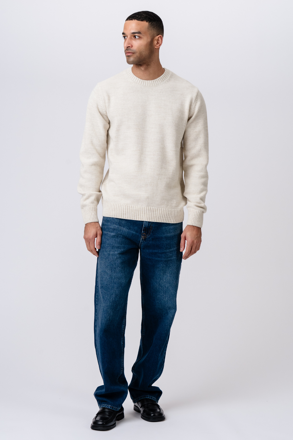Easton Stickad Tröja - Beige