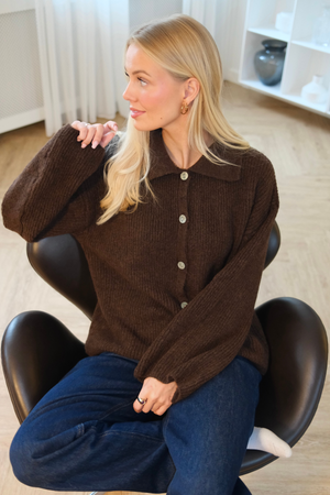Josie Polotröja i Stickat - Brun