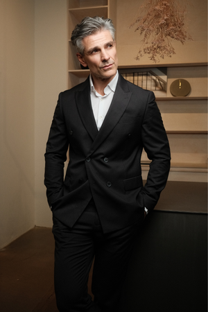 Premium Dubbelknäppt Kavaj - Svart