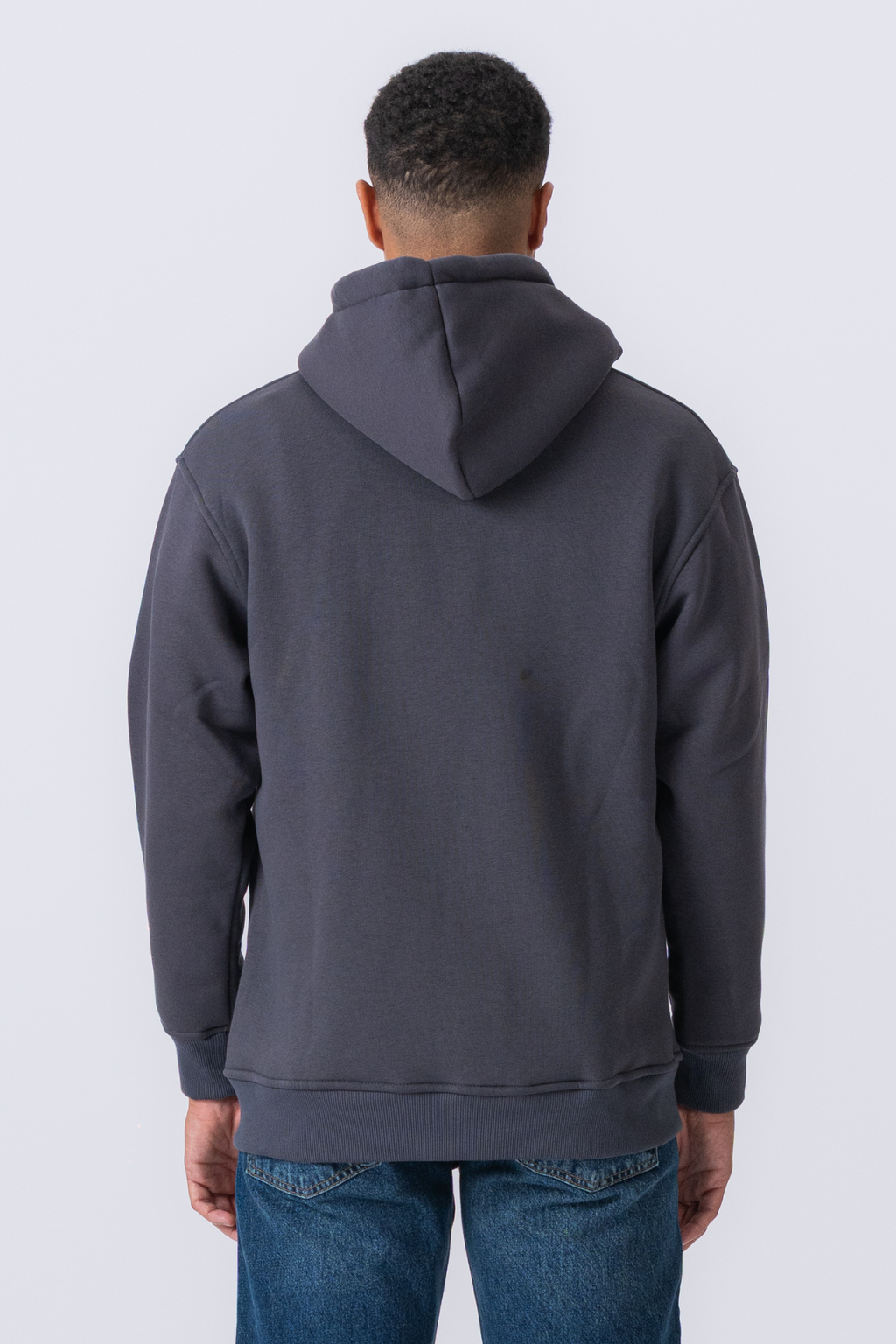 Relaxed Zip Hoodie - Mörkgrå