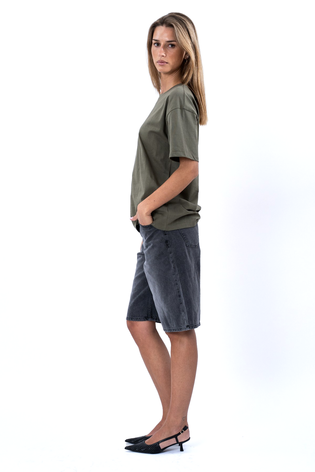 Heavy Boxfit Tee - Oliv