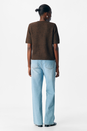 Aggia S/S Stickad Pullover - Sälbrun