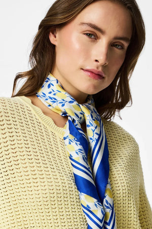 Scout O-Neck Stickad Cardigan - French Vanilla