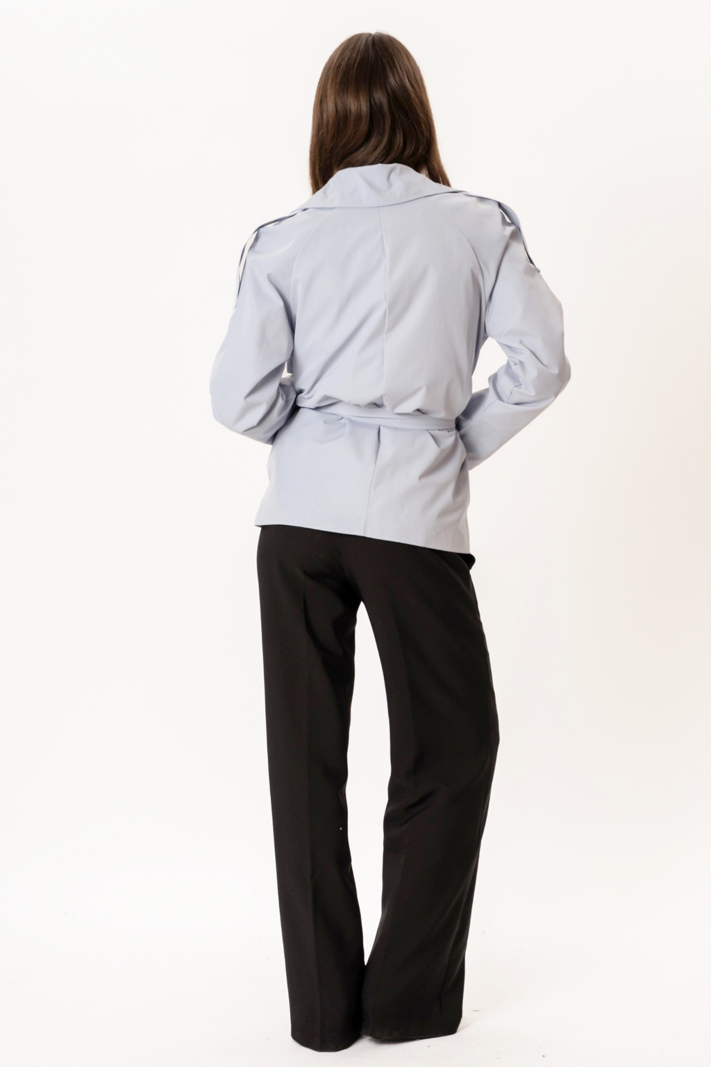 Sia Short Trenchcoat - ljusblå