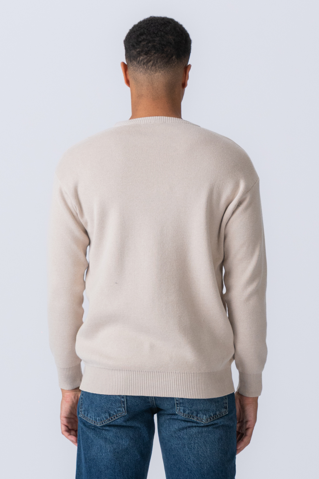 Crewneck Knit Sweater - Ljusbeige