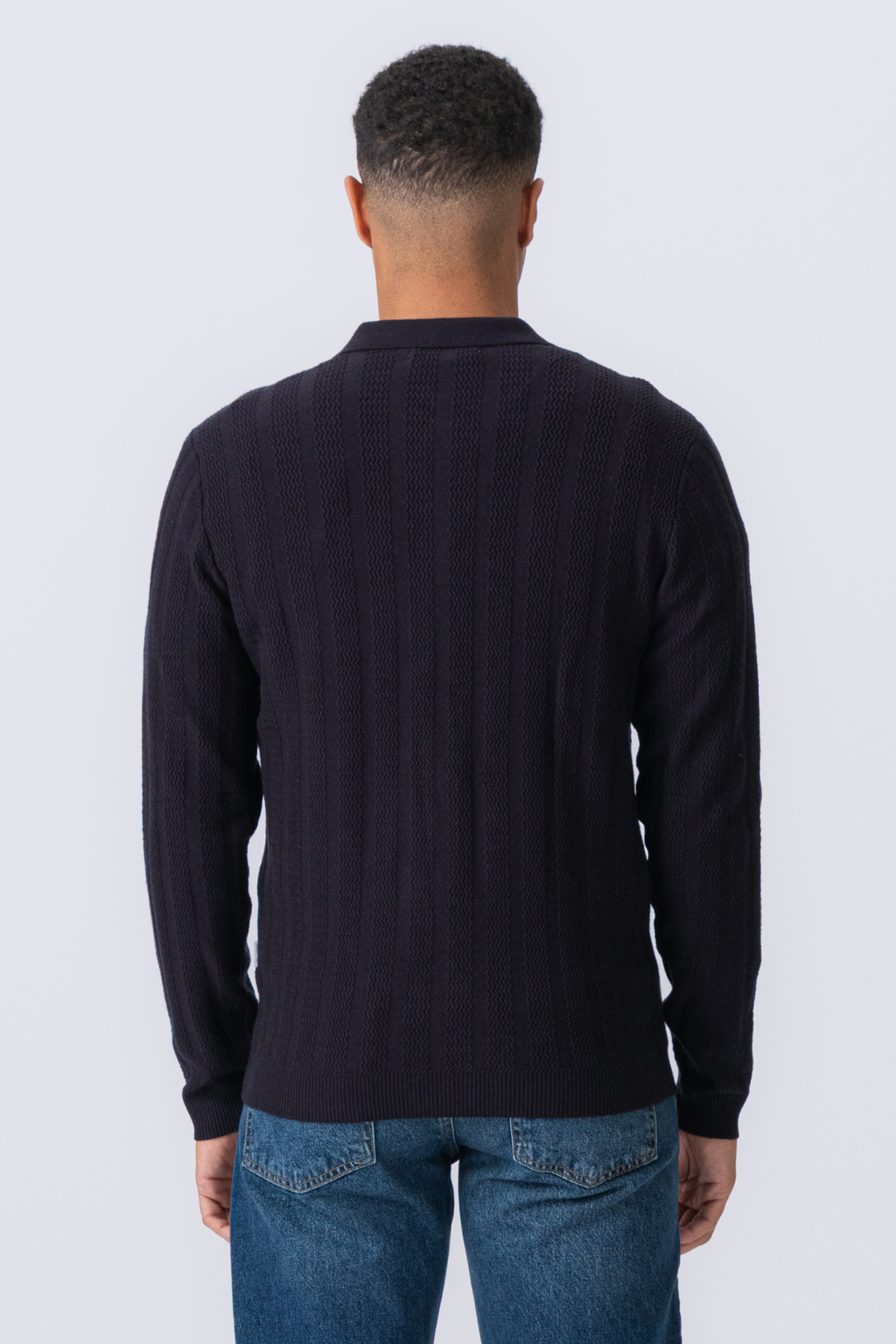Arthur Stickad Cardigan - Dark Navy