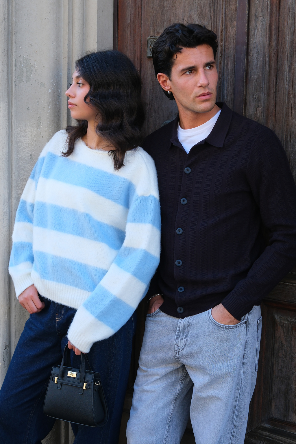 Arthur Stickad Cardigan - Dark Navy