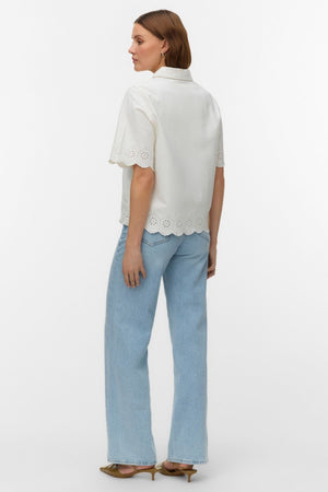 Lysa Color Brod Skjorta - Bright White