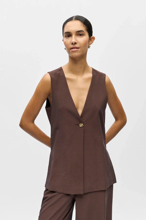 Isla Yui Waistcoat - Seal Brown
