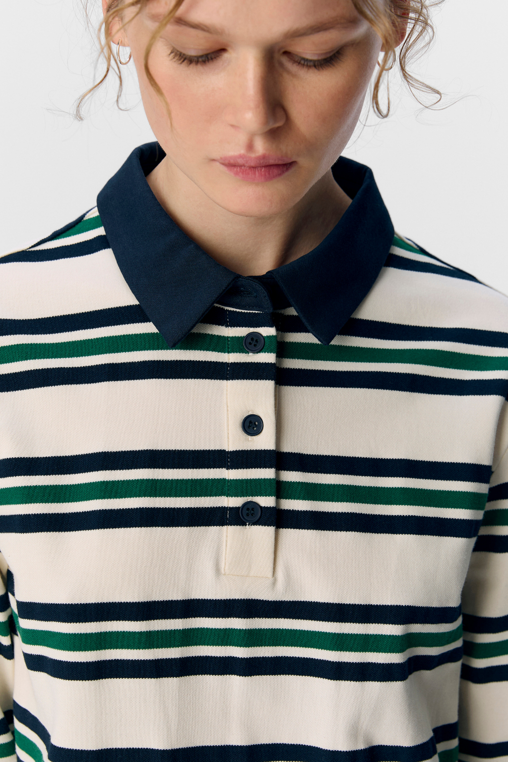 Nana L/S Polo Top - Skymarin